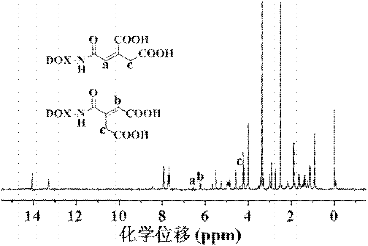 High molecular adriamycin bonded medicament and preparation method thereof