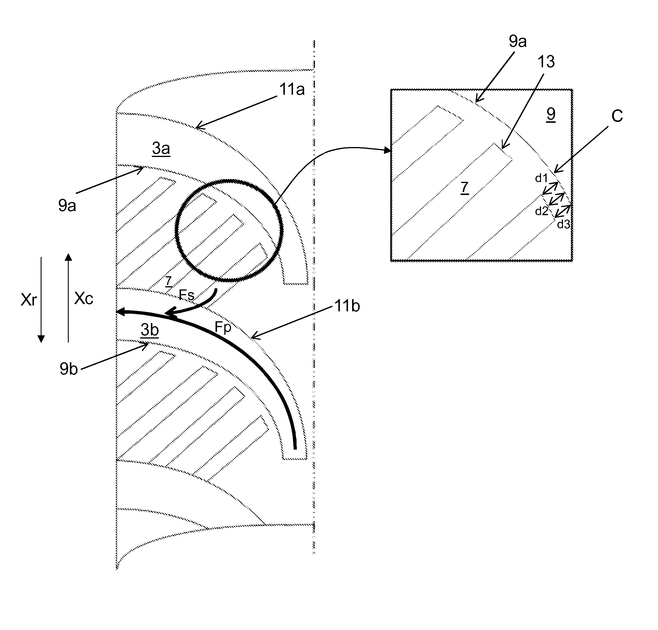 Tire tread with directional design