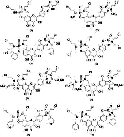 Nitrogen mustard quercetin derivative, and preparation method and application thereof