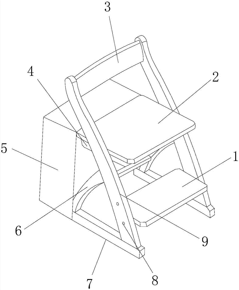 Student chair provided with drawer-type book box