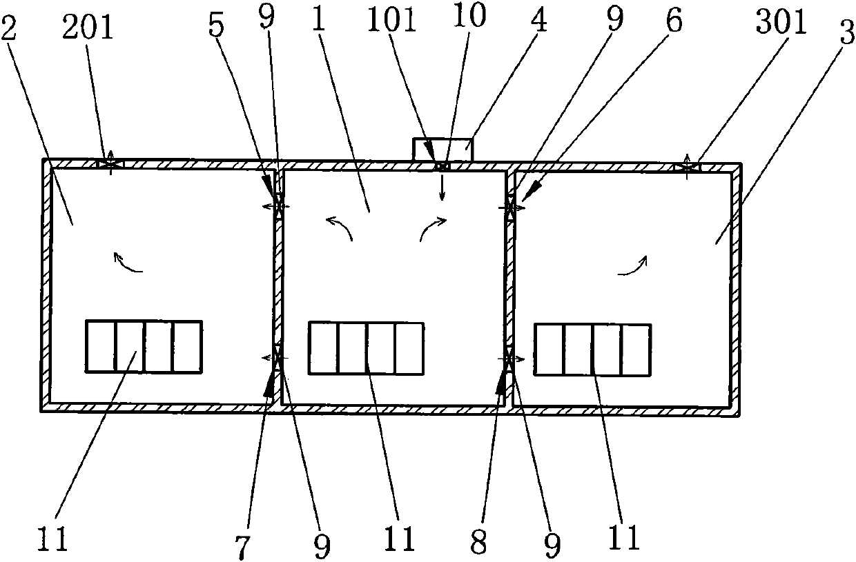 High voltage capacitor chamber with adjacent structure