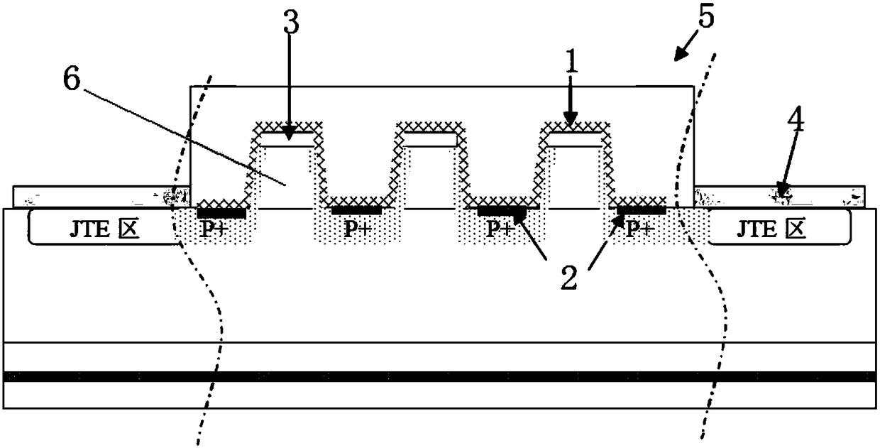 Groove-type low-barrier schottky diode and manufacturing method