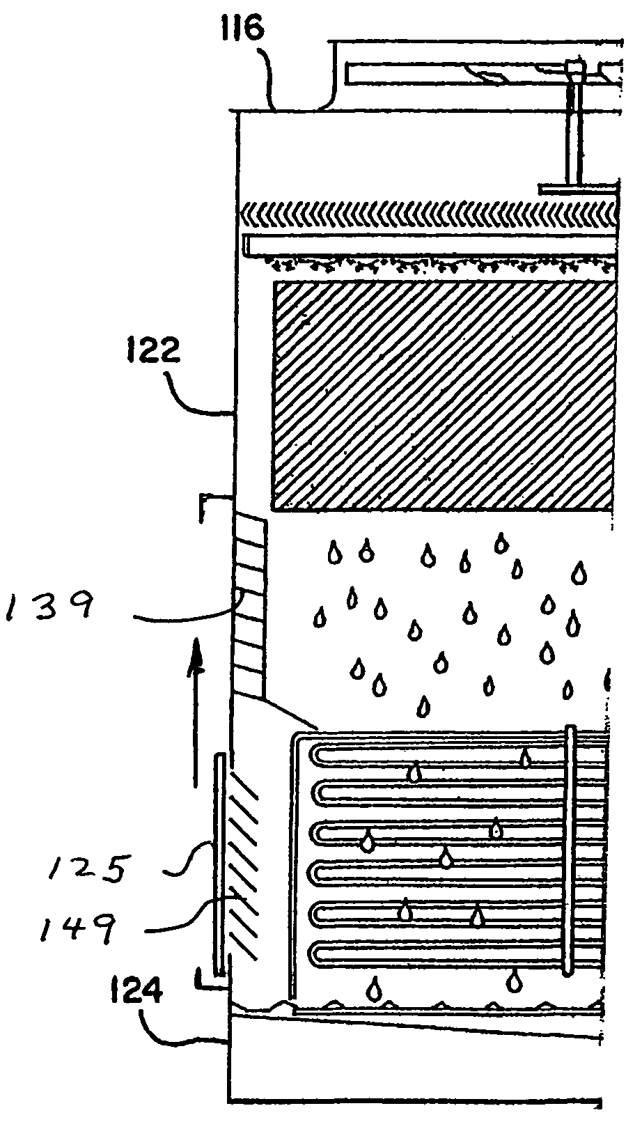 Cooling tower with direct and indirect cooling sections
