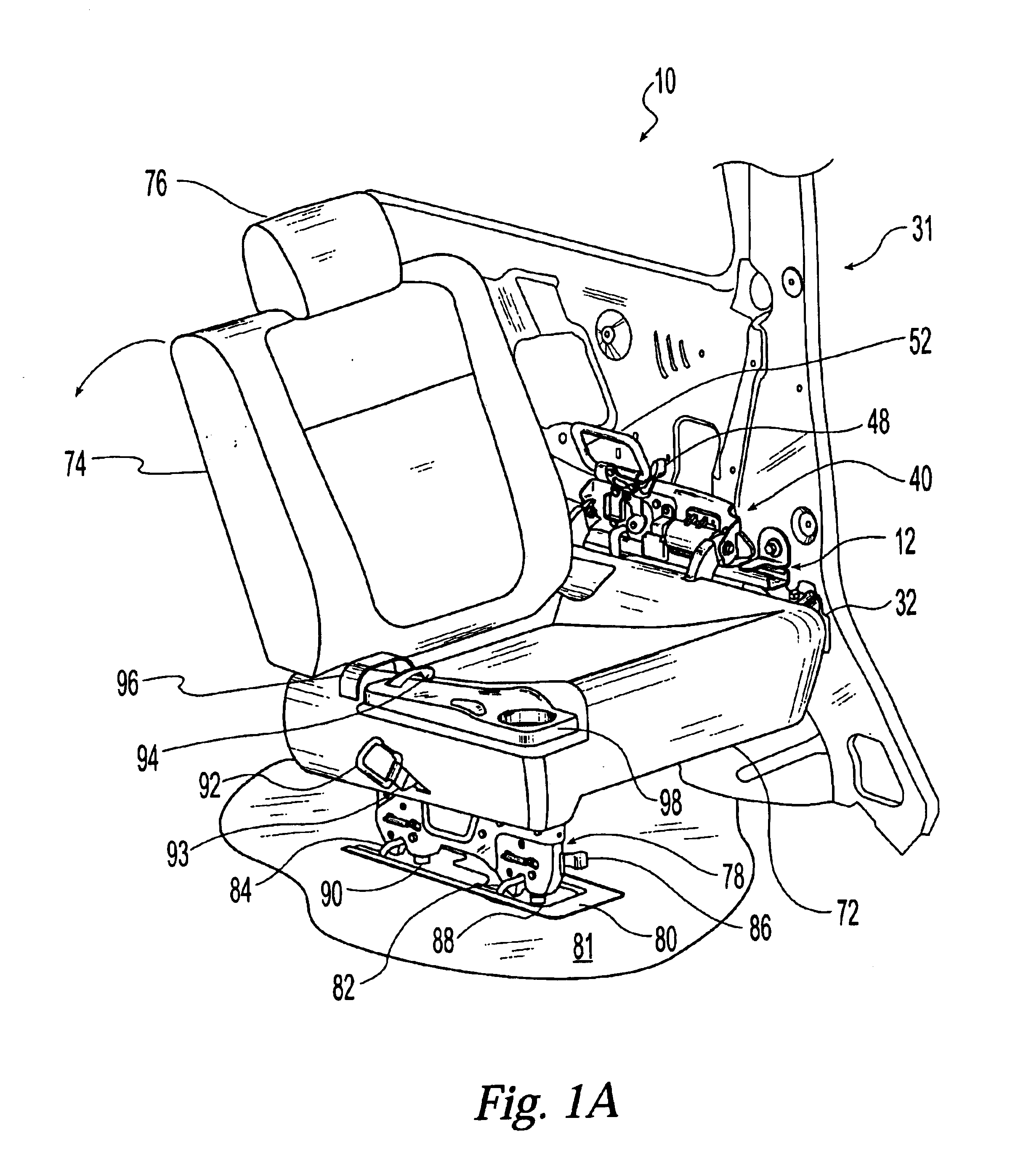 Removable jump seat for a vehicle