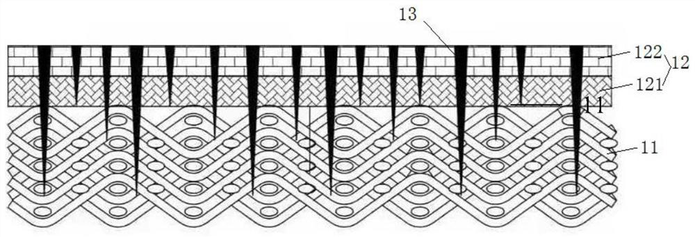 Multilayer composite structure three-dimensional fabric and preparation method thereof