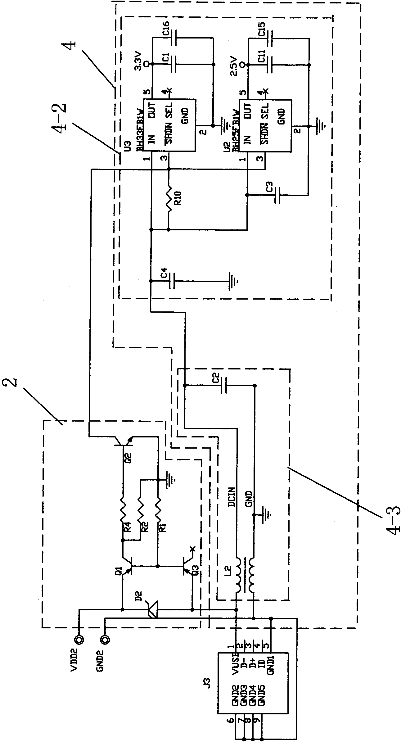 A power control device for vehicle use 2.4G wireless radio receiver