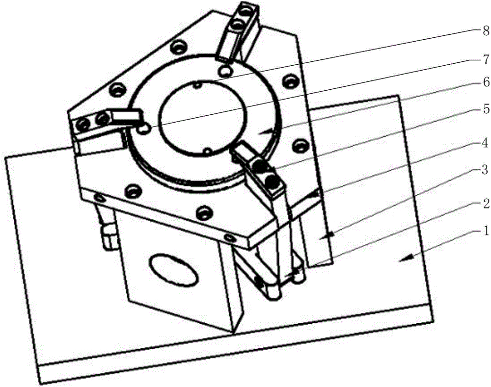 Pneumatic clamping device used for welding bolt on flange