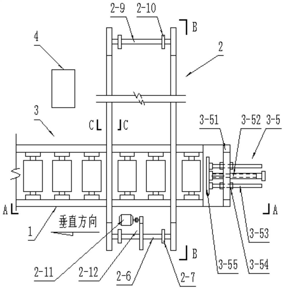 Multi-layer ceramic tile horizontal perpendicular-turning conveying device