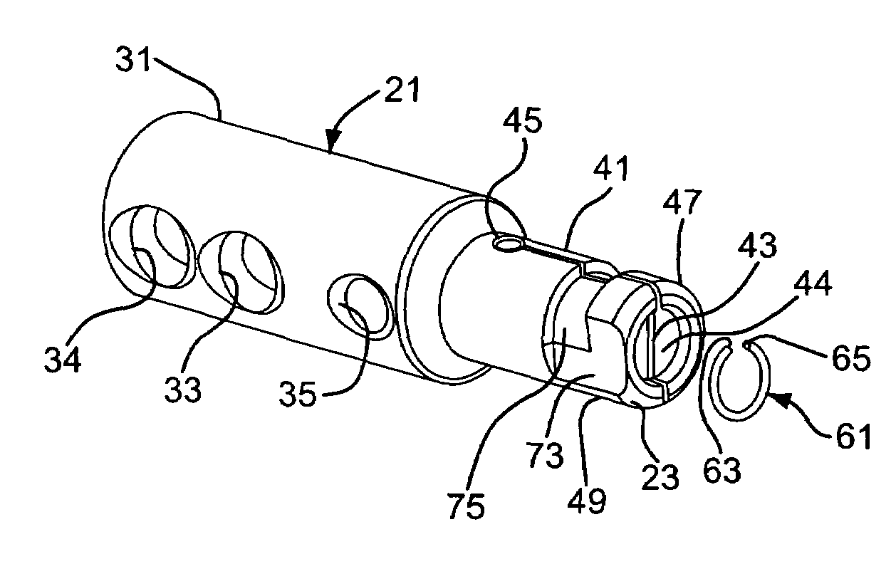 Single-pole electrical connector having a steel retaining spring
