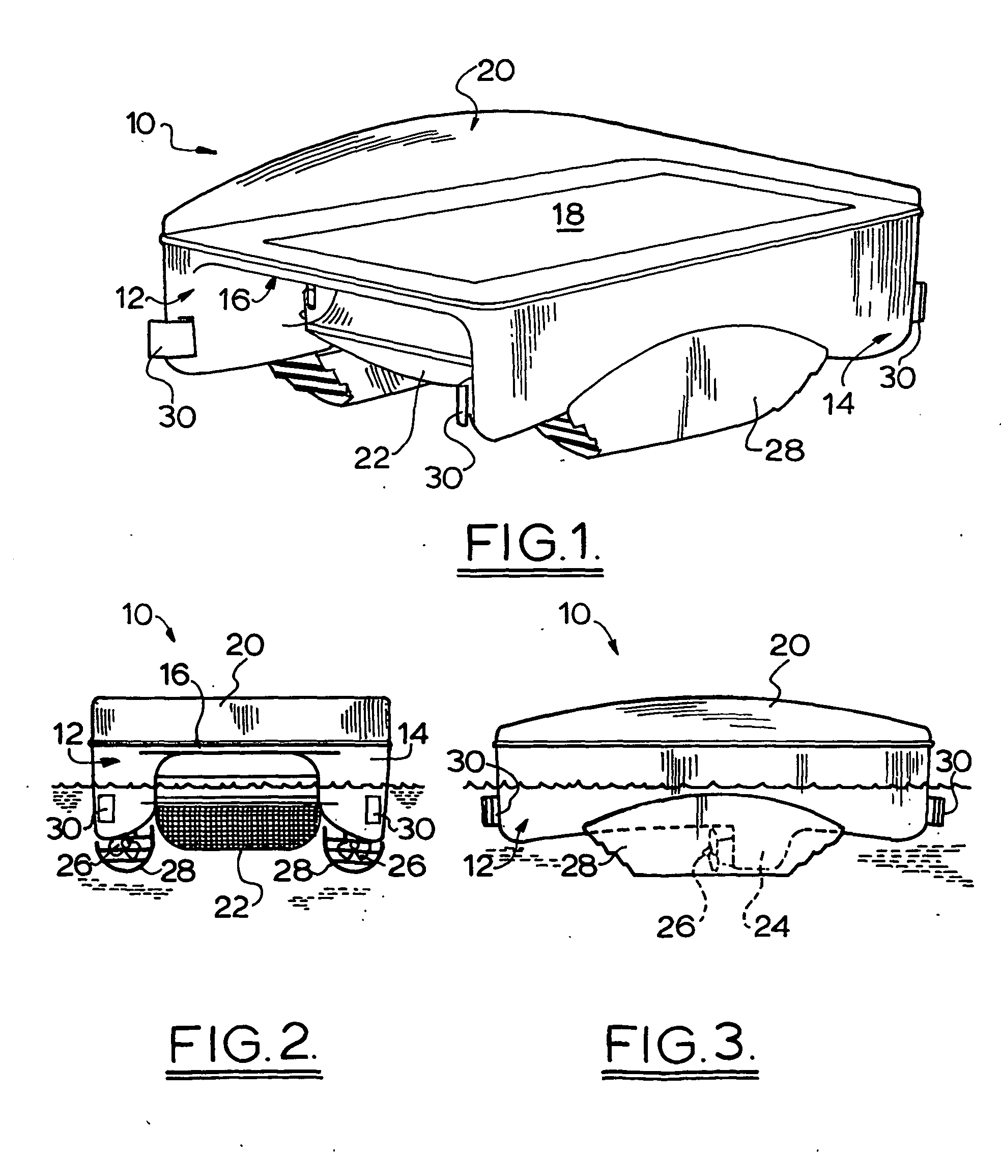 Dual direction water surface skimmer and pool side docking device