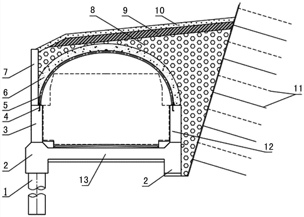 Assembly type corrugated steel arch-shaped shed-tunnel structure