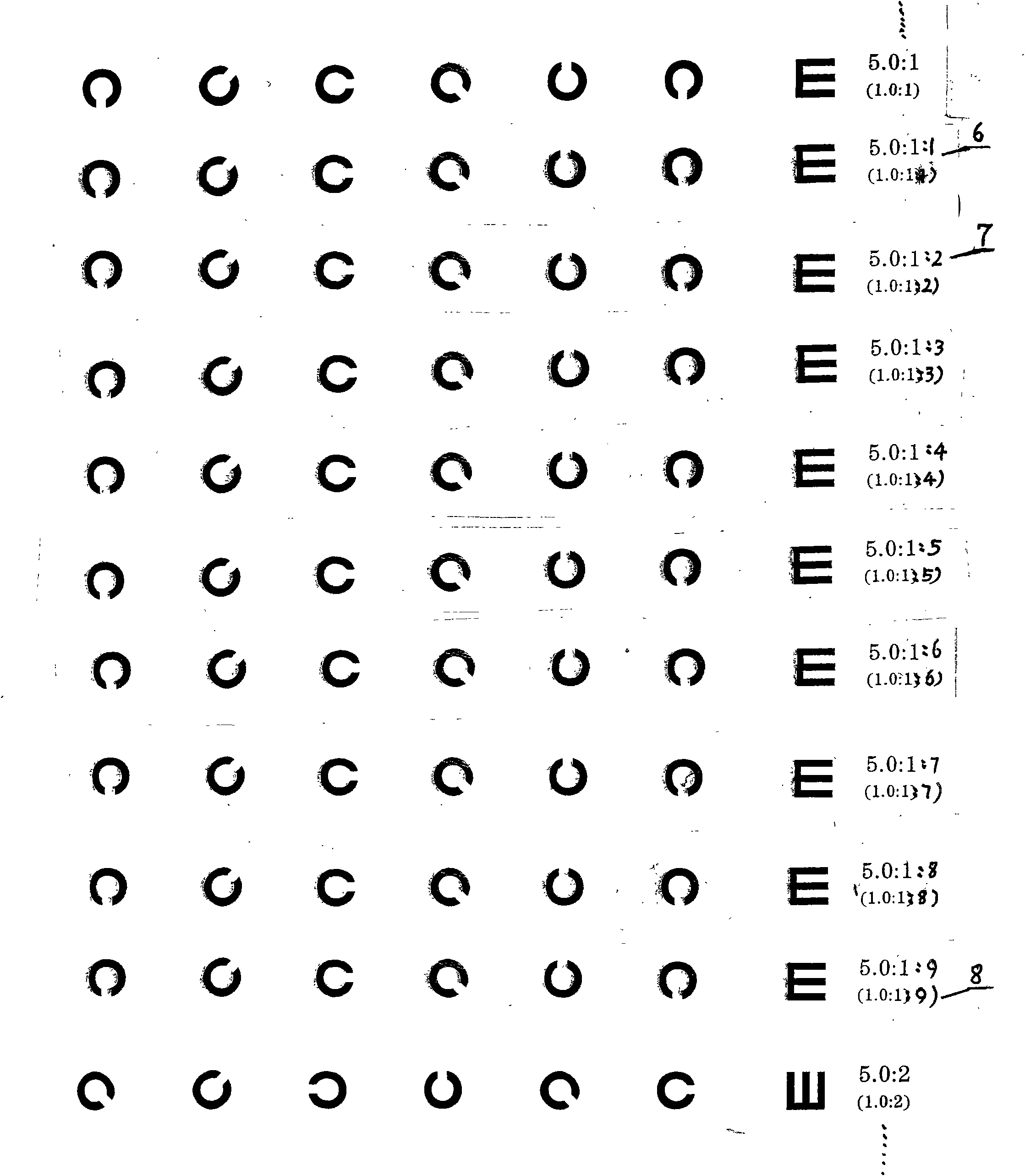 Fine-resolution eye chart