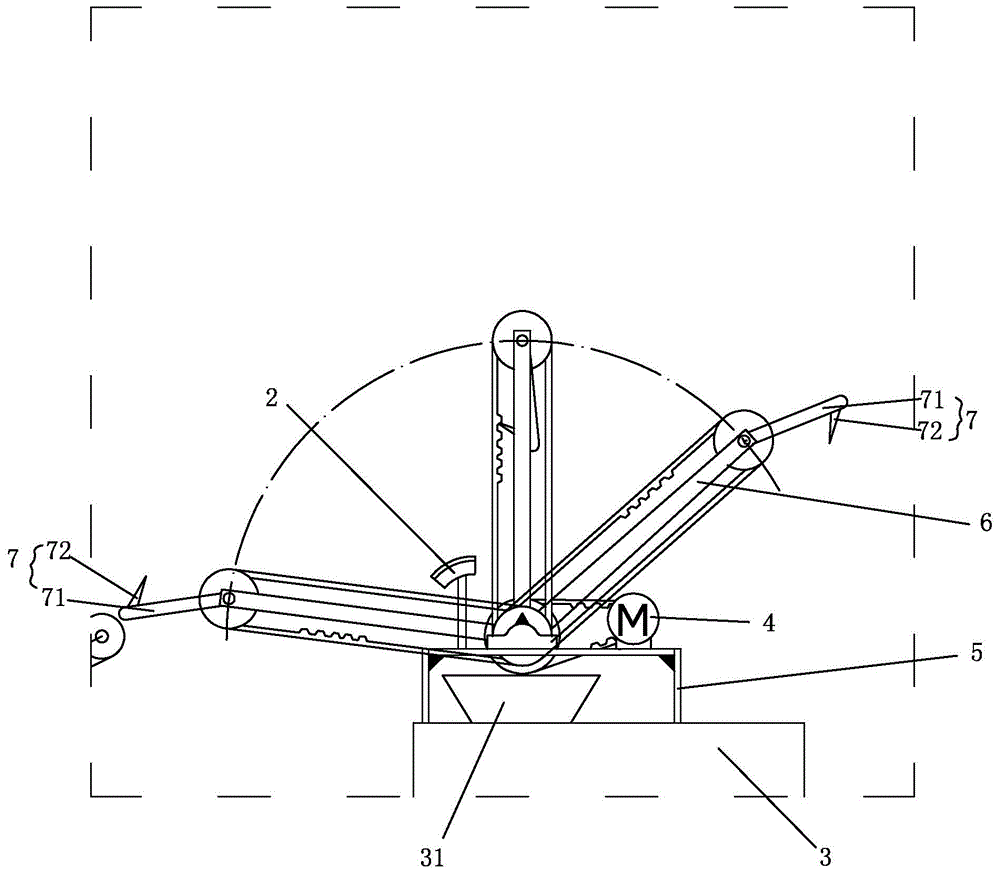 A turning discharging device