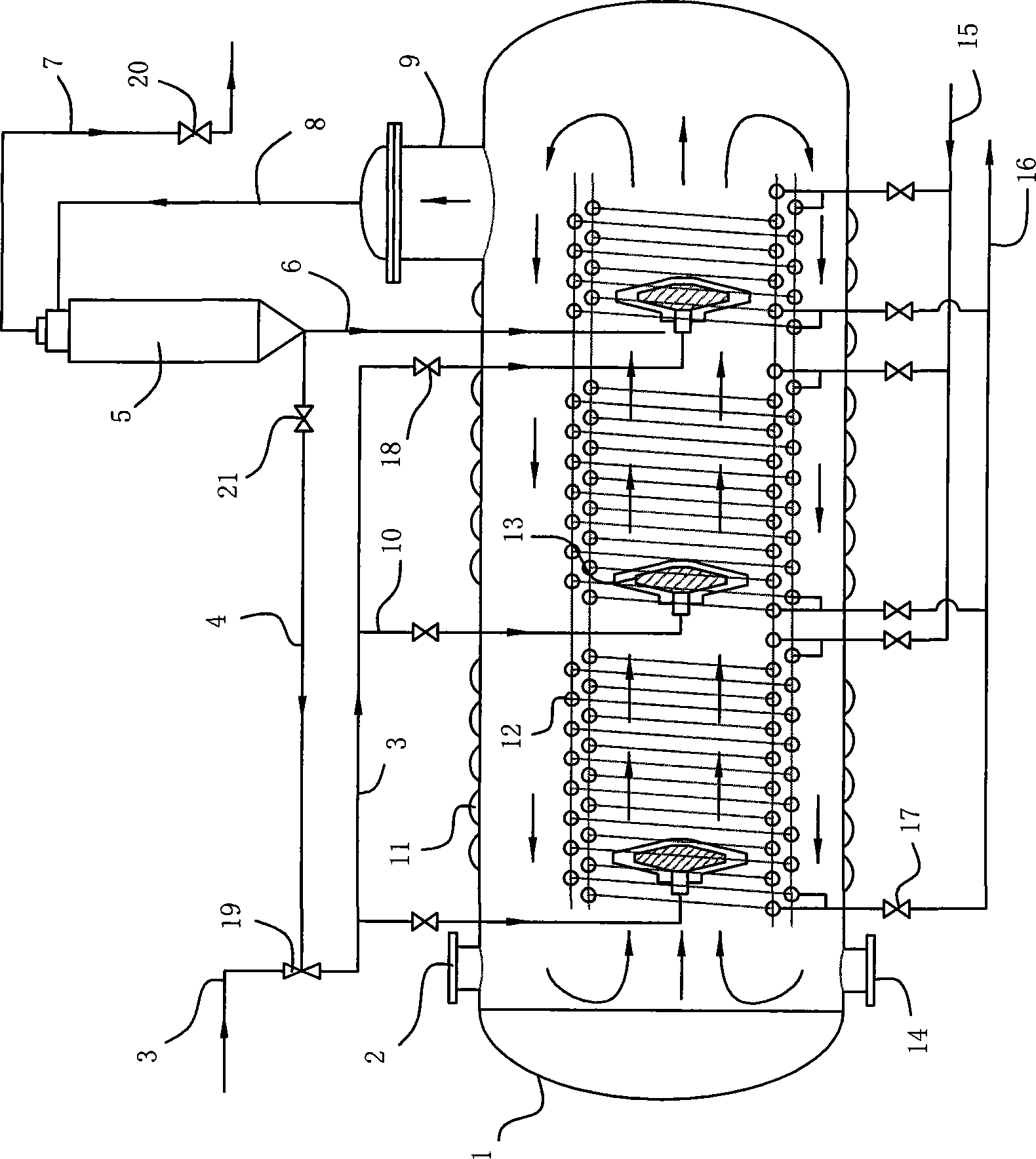 Horizontal liquid fermentation tank