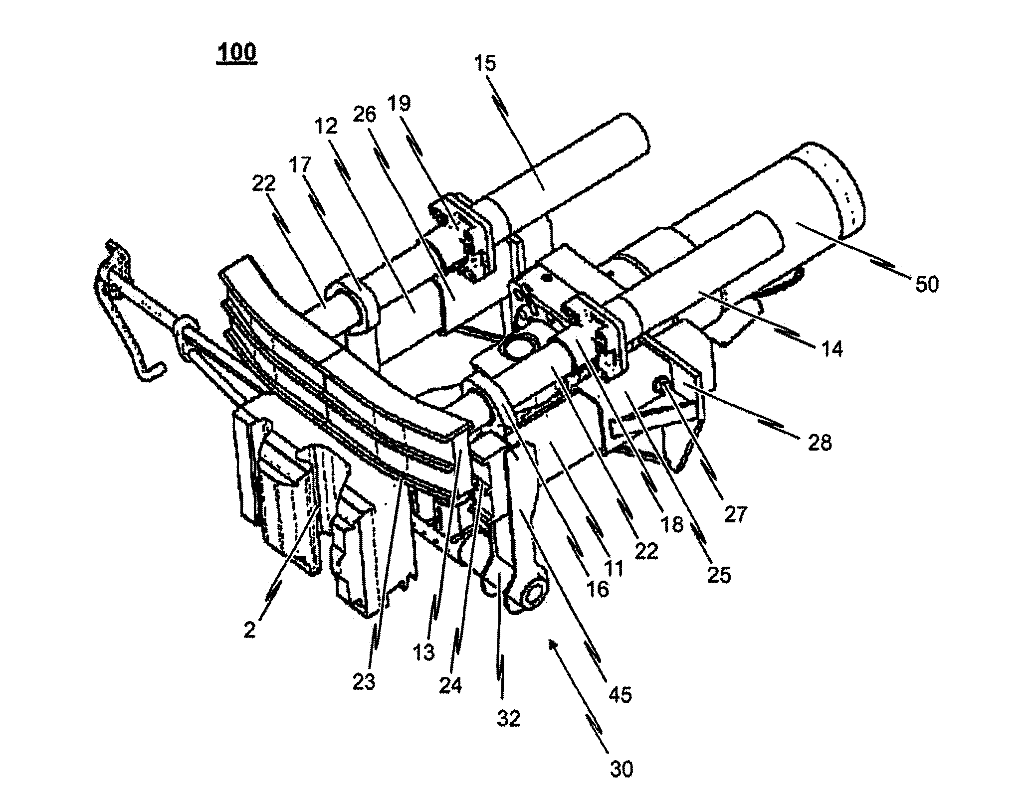 Coupling arrangement for the front of a tracked vehicle