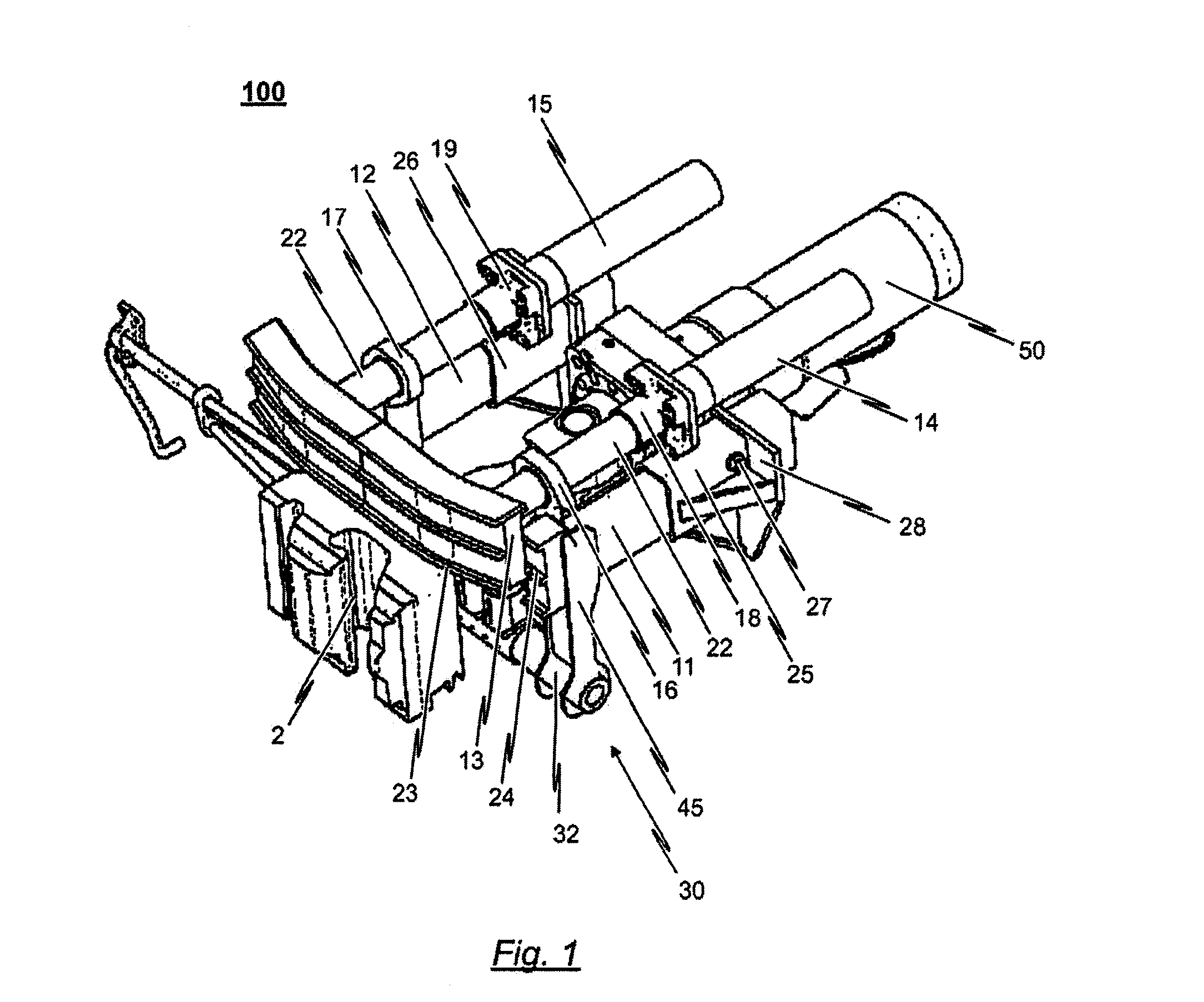 Coupling arrangement for the front of a tracked vehicle