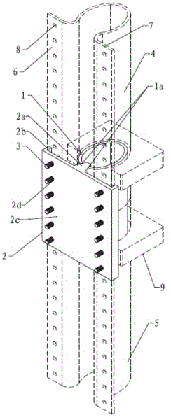 W-type elevator guide rail connecting part