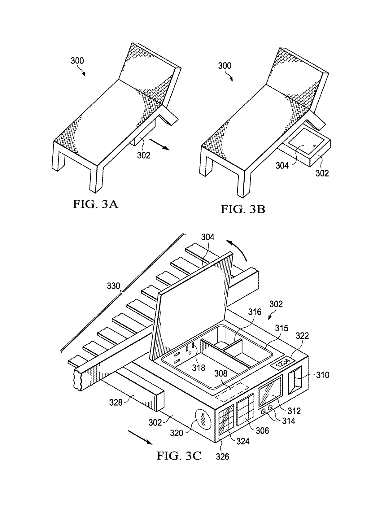 Outdoor chaise lounge with integrated lock-box and communications system