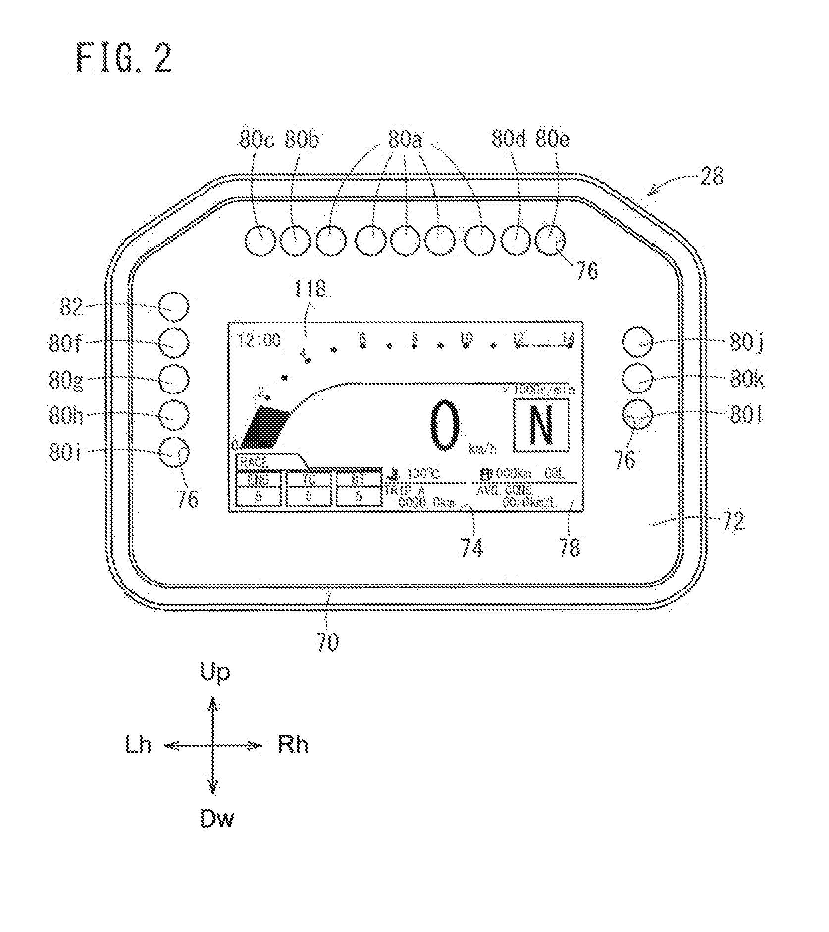 Liquid crystal display device, motorcycle including same, and method of using same