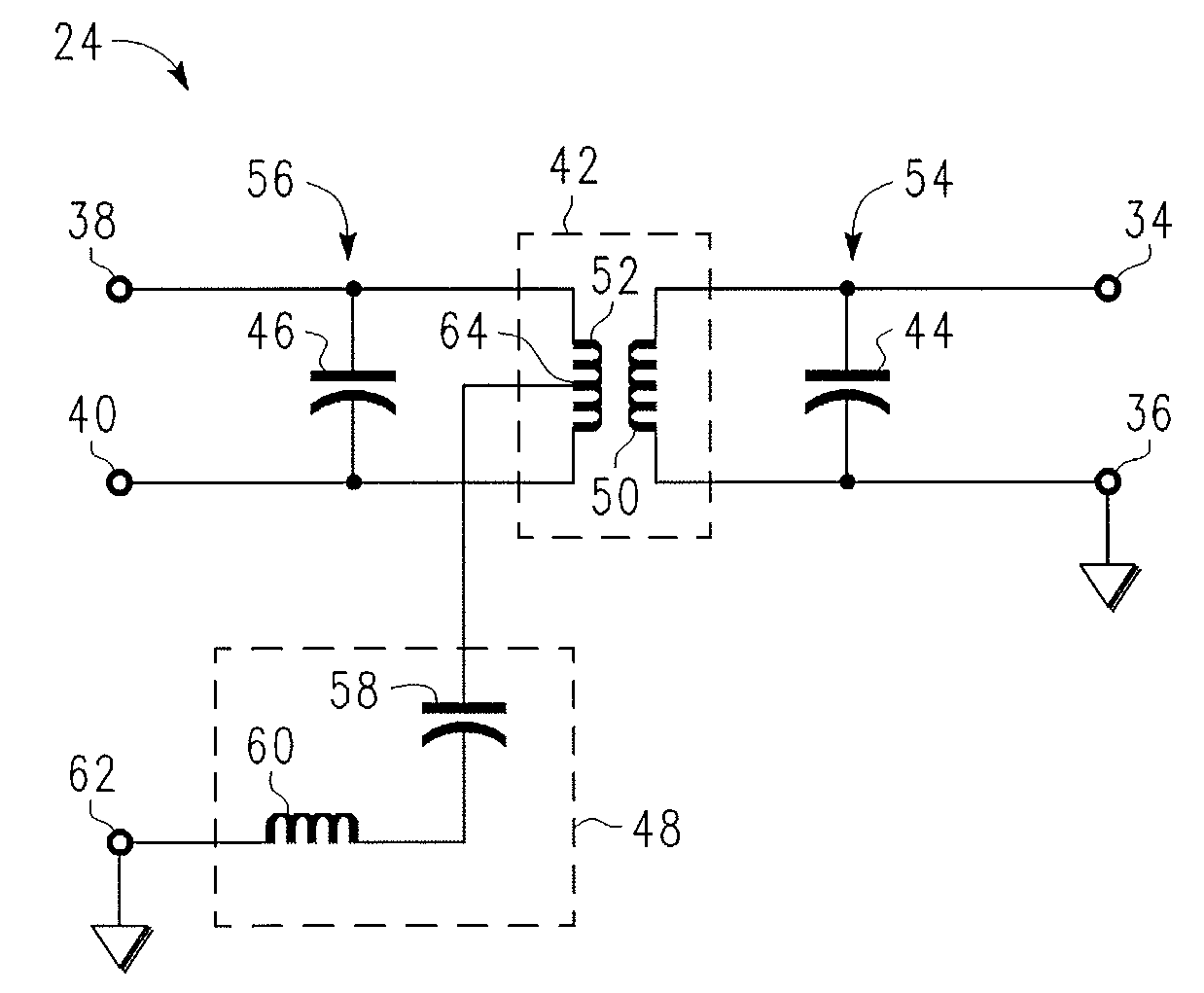 Balun transformer with improved harmonic suppression