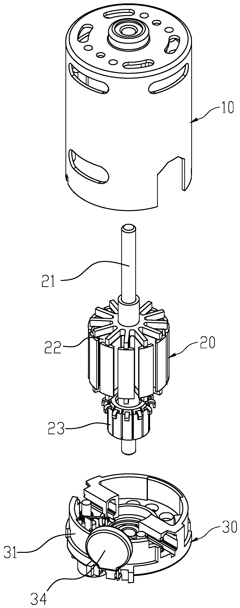 DC motor and rubber cover assembly thereof