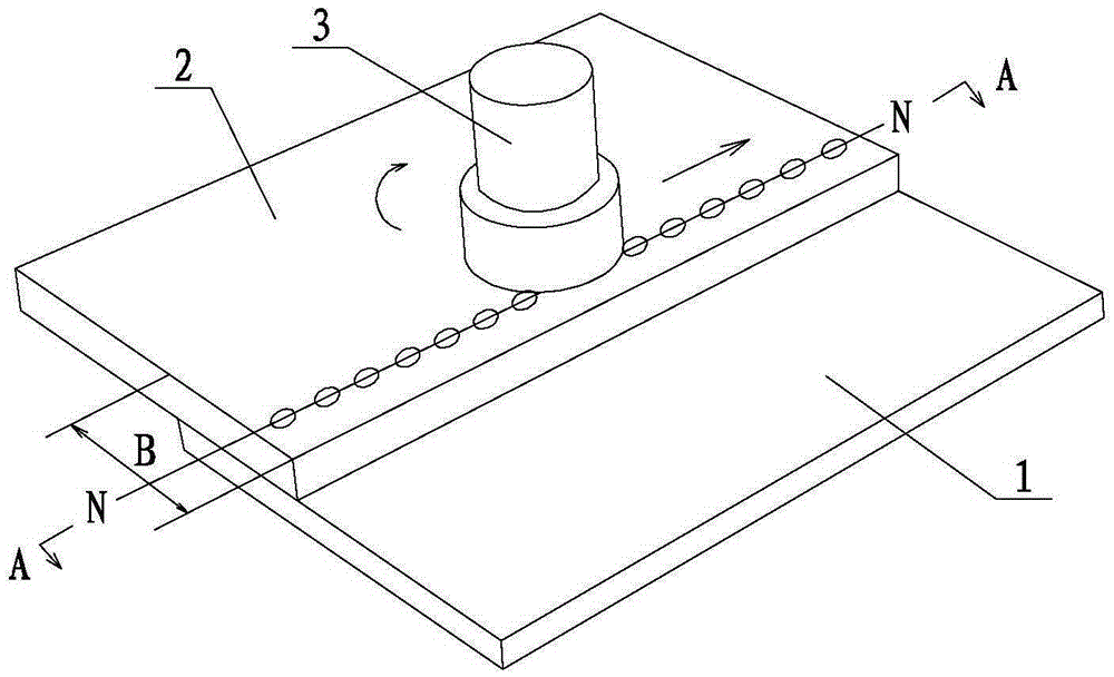 Aluminum/steel dissimilar material friction-stir lap joint method assisted by rivet type mechanical connection