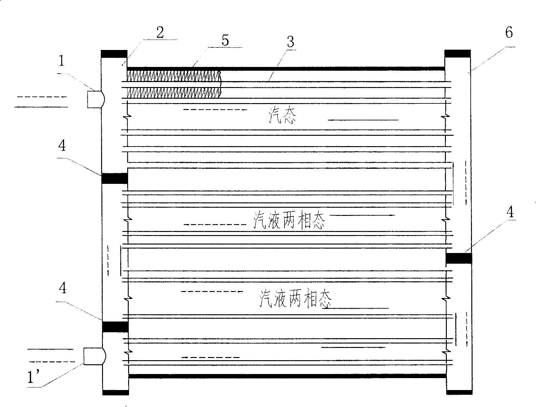 Parallel flow type heat converter