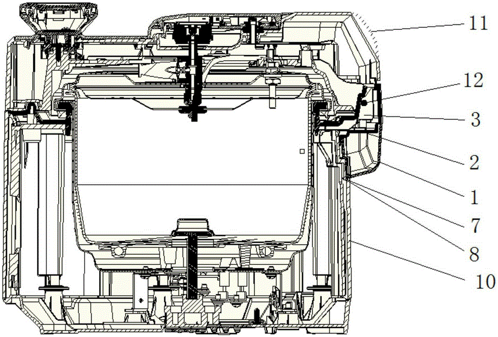 Water receiver fixing device and cooker