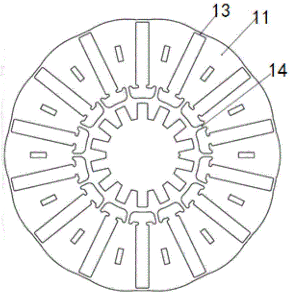 Brushless motor rotor structure employing built-in magnetic steel tangential magnetization