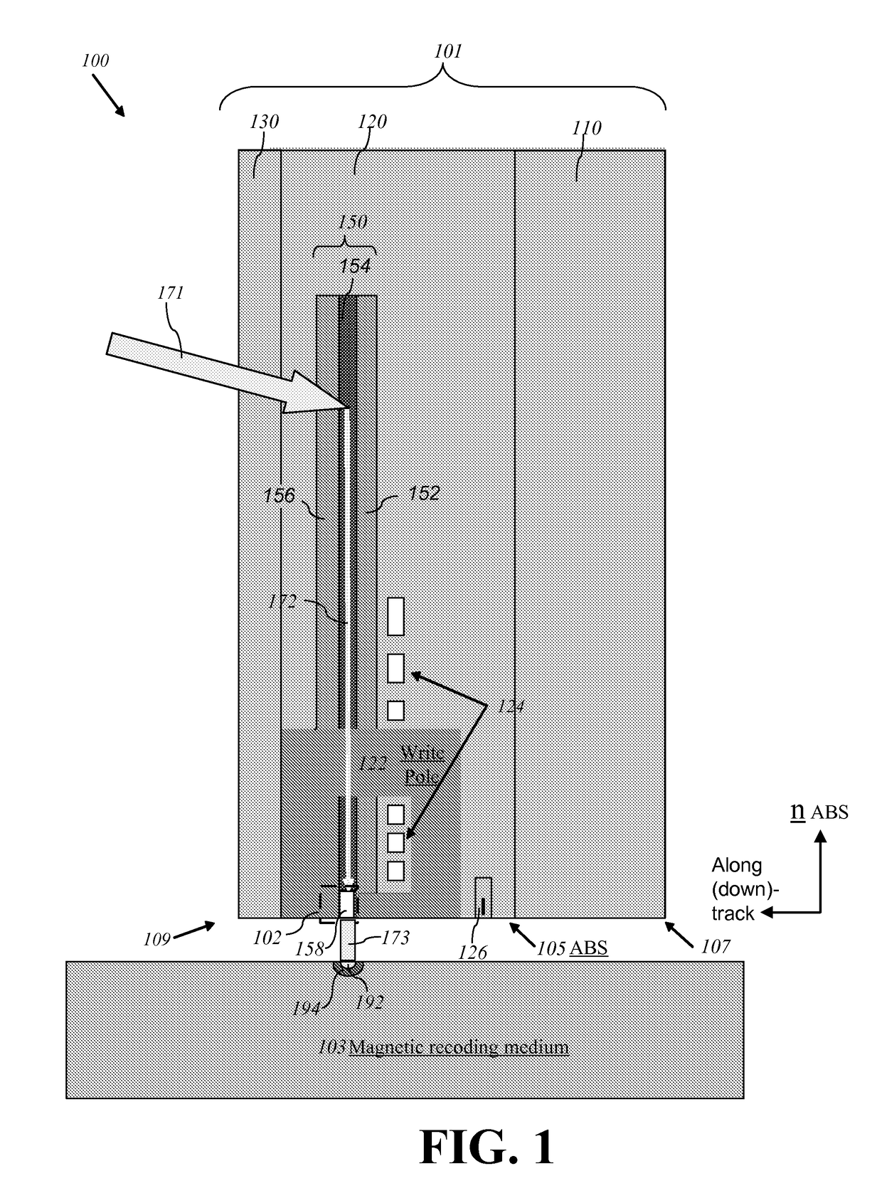 Recording head with near field transducer having non-rectangular pin cross section