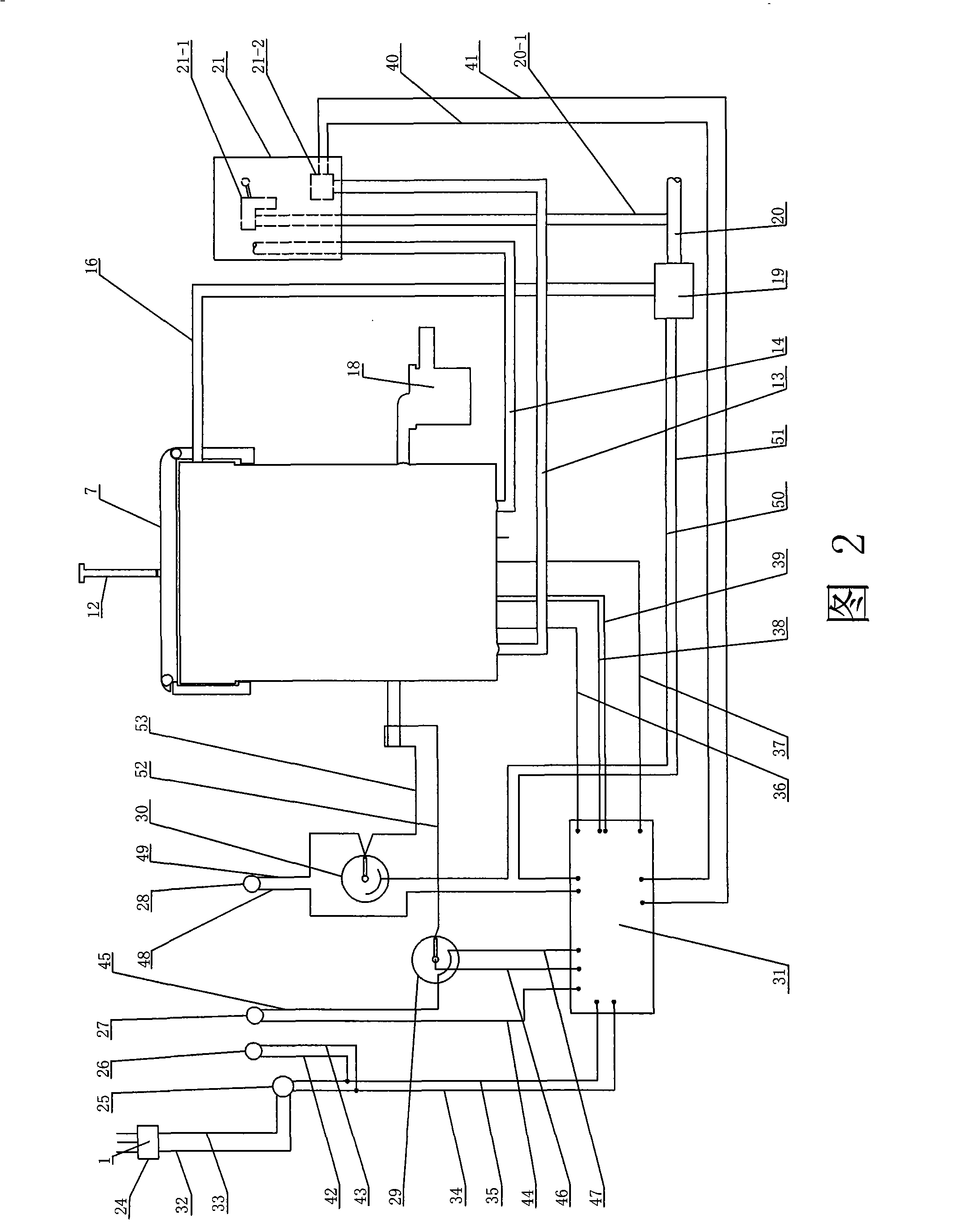 Waste paper incineration machine for cooling water circulation