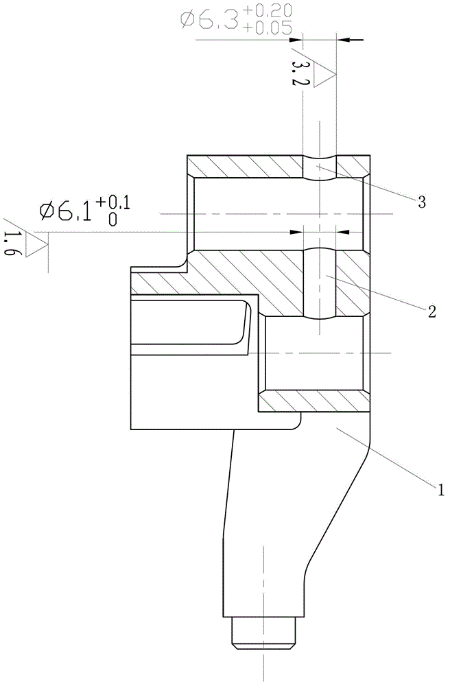 Machining method for slide hole of automotive reverse-gear and gear-shift suspension arm