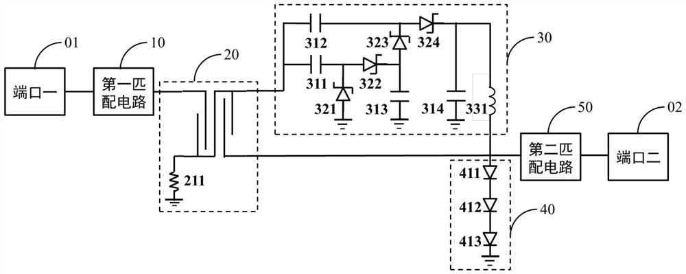 Passive detection type nonreciprocal amplitude limiter