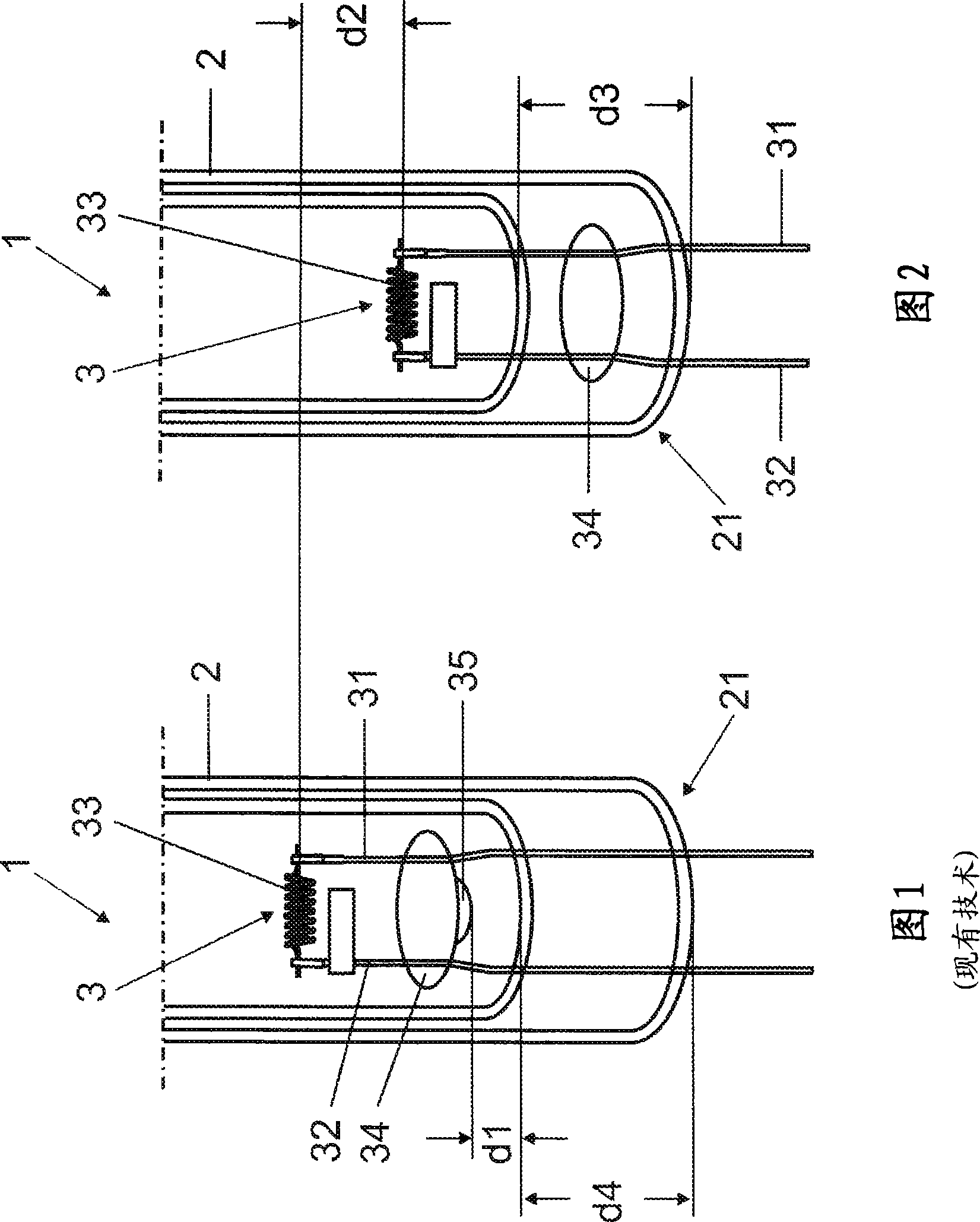 Discharge lamp comprising a discharge vessel and an electrode frame