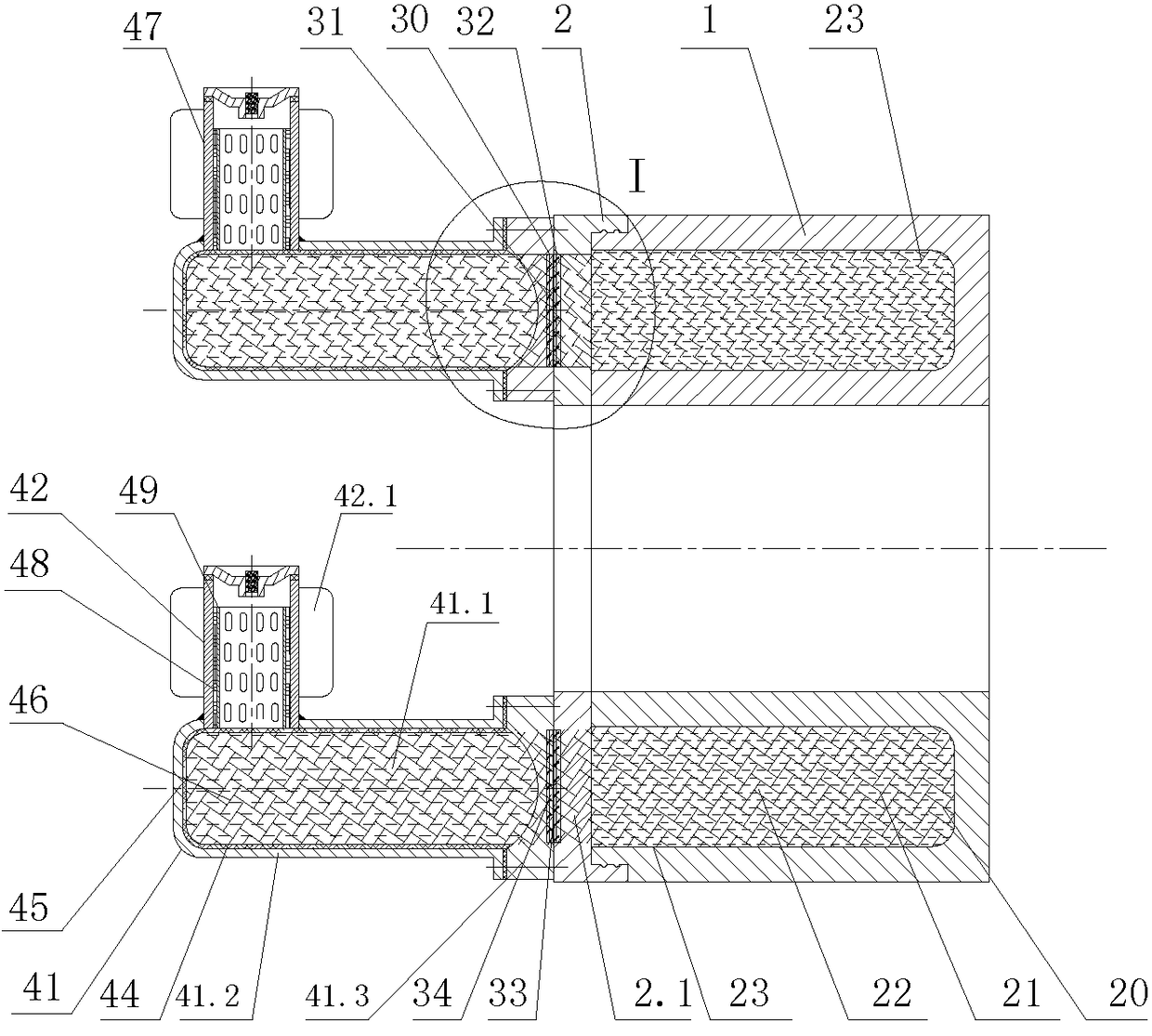 Heat pipe cooling device for sliding bearing of melt gear pump