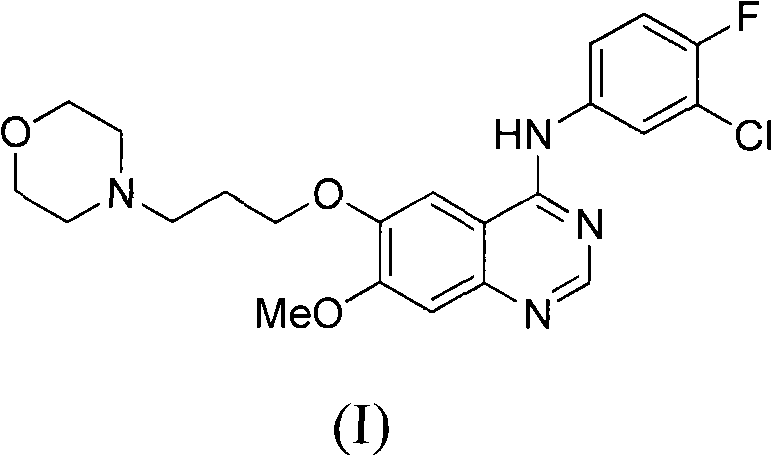 Novel method for preparing 4-(3-chlorine-4-fluorophenylamino)-7-methoxyl-6-(3-morpholinepropoxy)quinazoline
