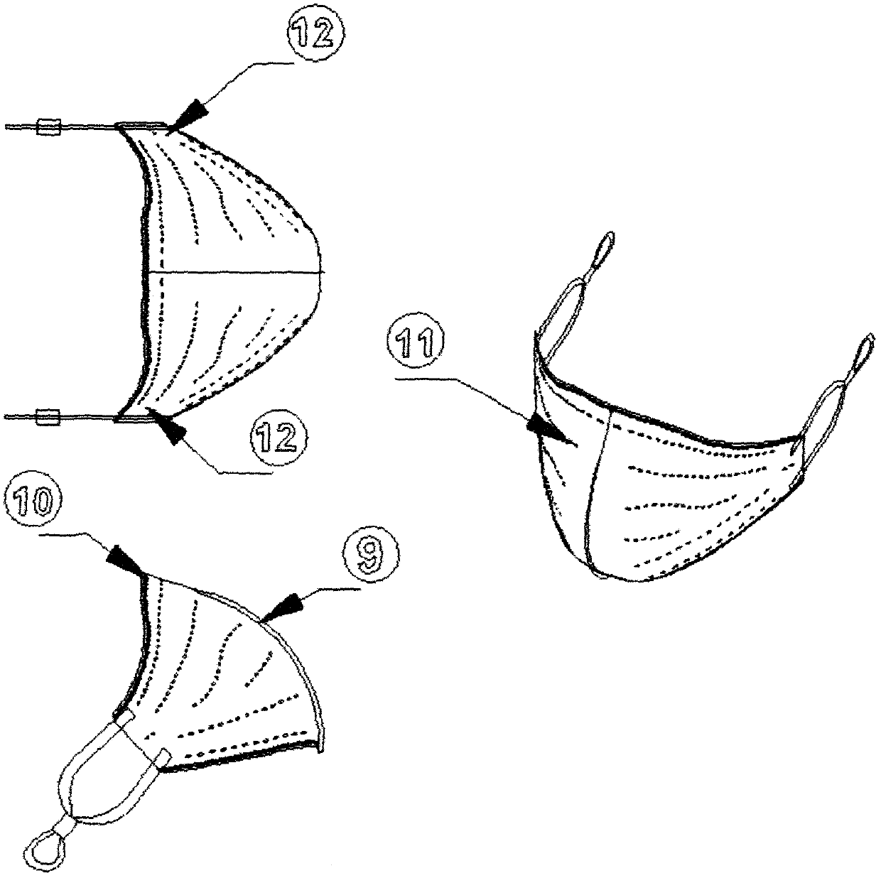 Multipurpose anti-dust gauze mask provided with airtight outer layer, formed with gaps in middle and conducting air exchange at sides