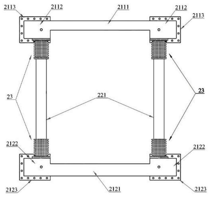 A wall-mounted heave float type wave energy generating device