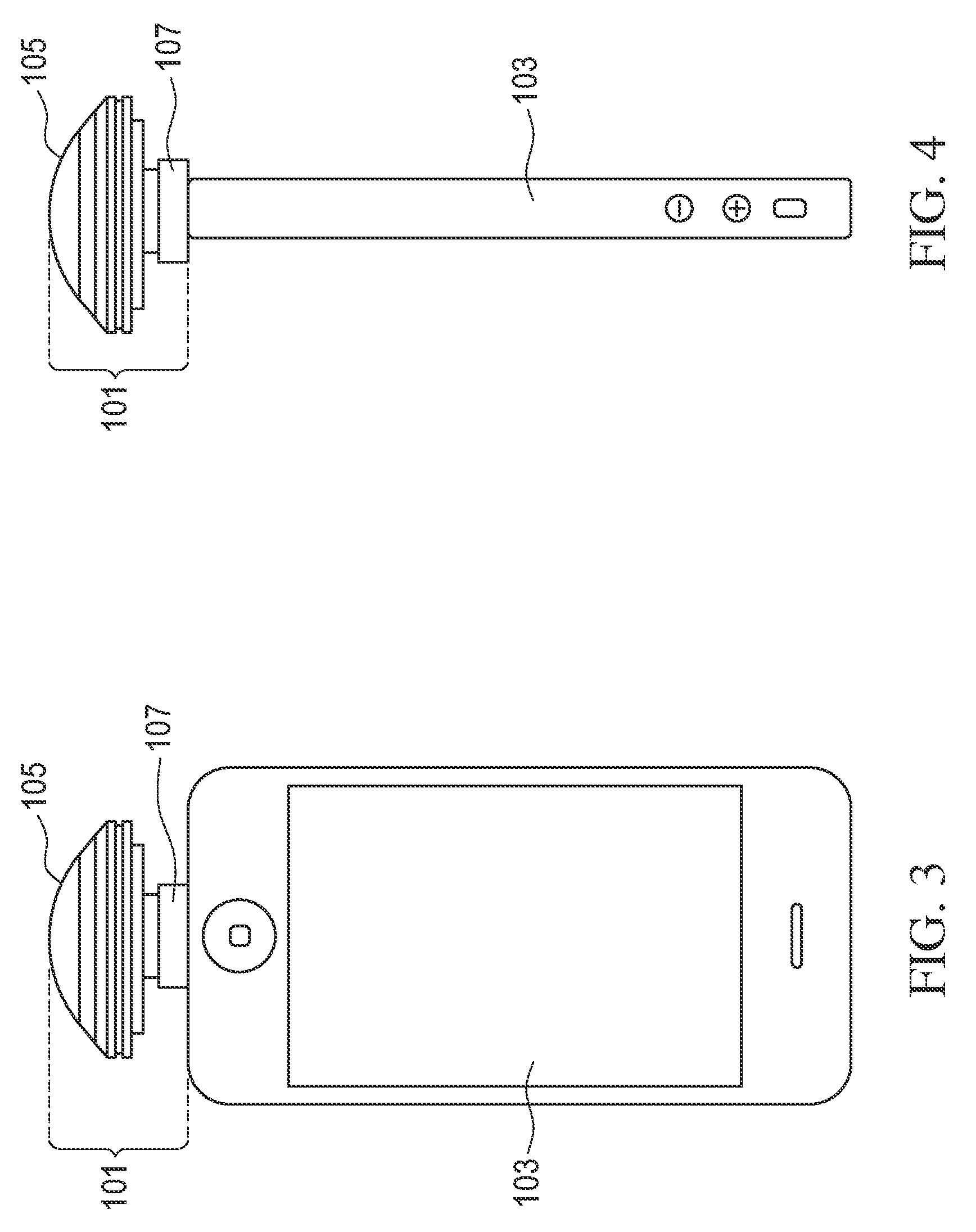 Mobile Device-Mountable Panoramic Camera System and Method of Displaying Images Captured Therefrom