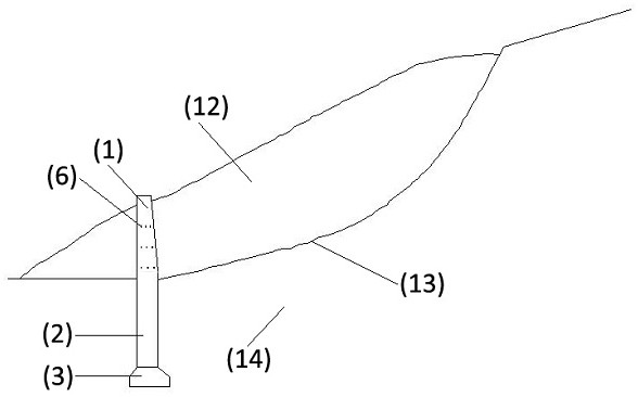 A trapezoidal toed drainage anti-slide pile and its construction method