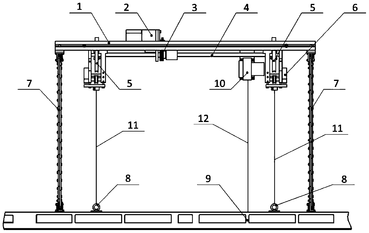 Grain surface leveling robot lifting system and control method and strategy thereof