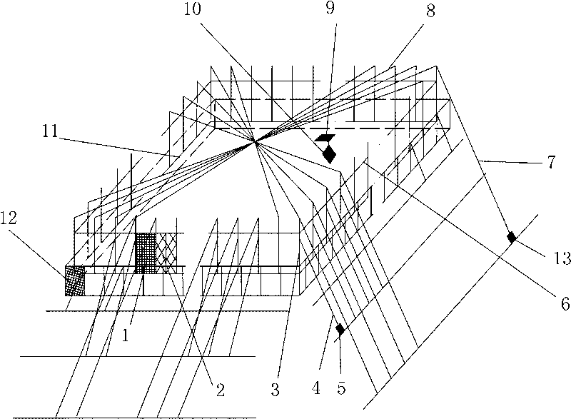 Big fixed net cage for cultivating seawater fishes and using method thereof
