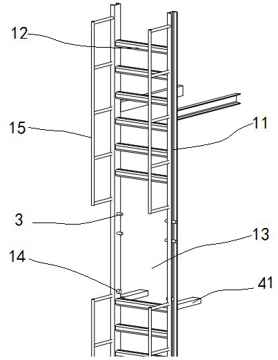 Combined ladder for tower reactor