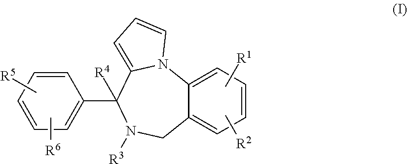 NOVEL ANTIFUNGAL 5,6-DIHYDRO-4H-PYRROLO[1,2-a][1,4]-BENZODIAZEPINES AND 6H-PYRROLO[1,2-a][1,4]BENZODIAZEPINES SUBSTITUTED WITH BENZENE DERIVATIVES