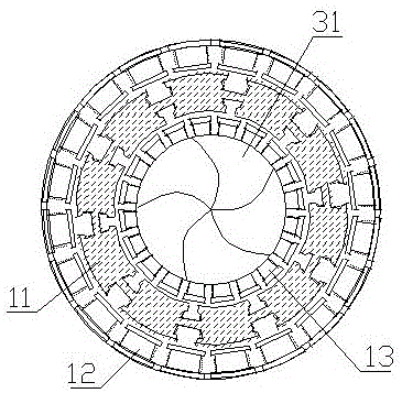 Vertical annularly mounted efficient excitating fixed blade axial-flow type hydrogenerator and work doing method thereof