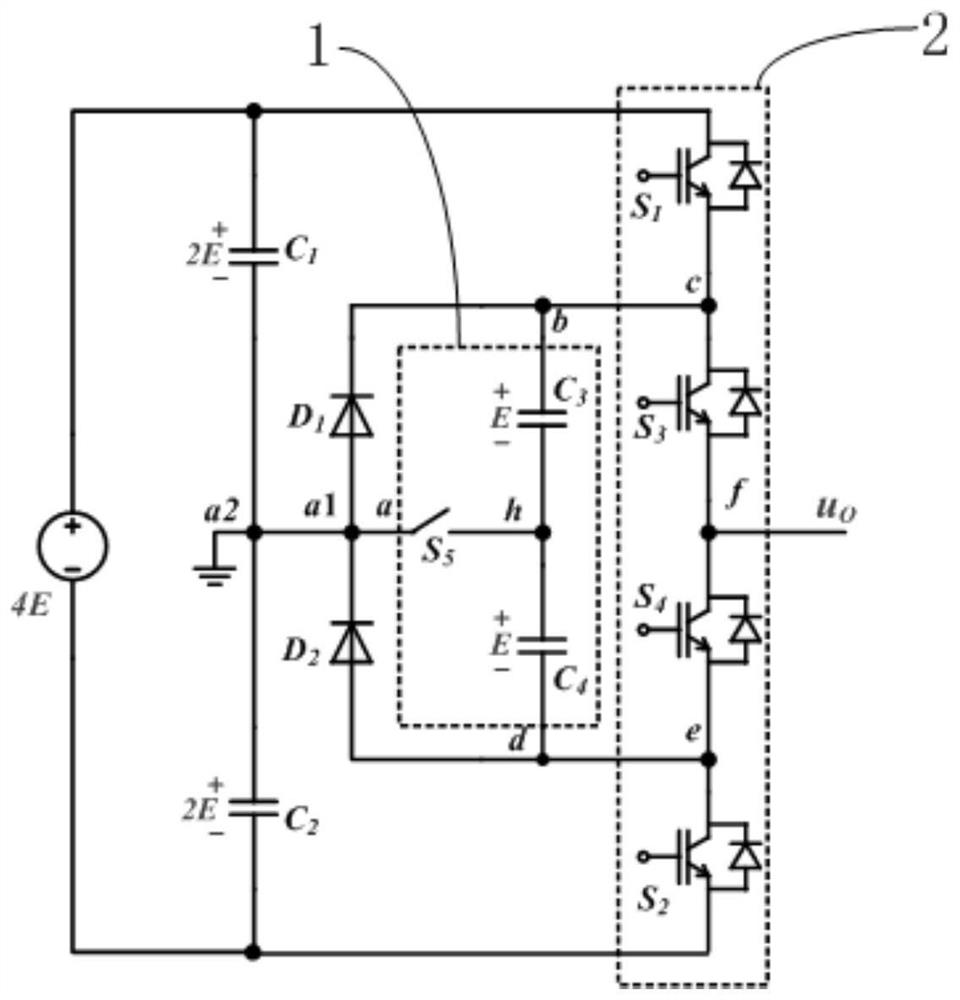 Multi-level inverter circuit and system based on switched capacitor and diode clamping