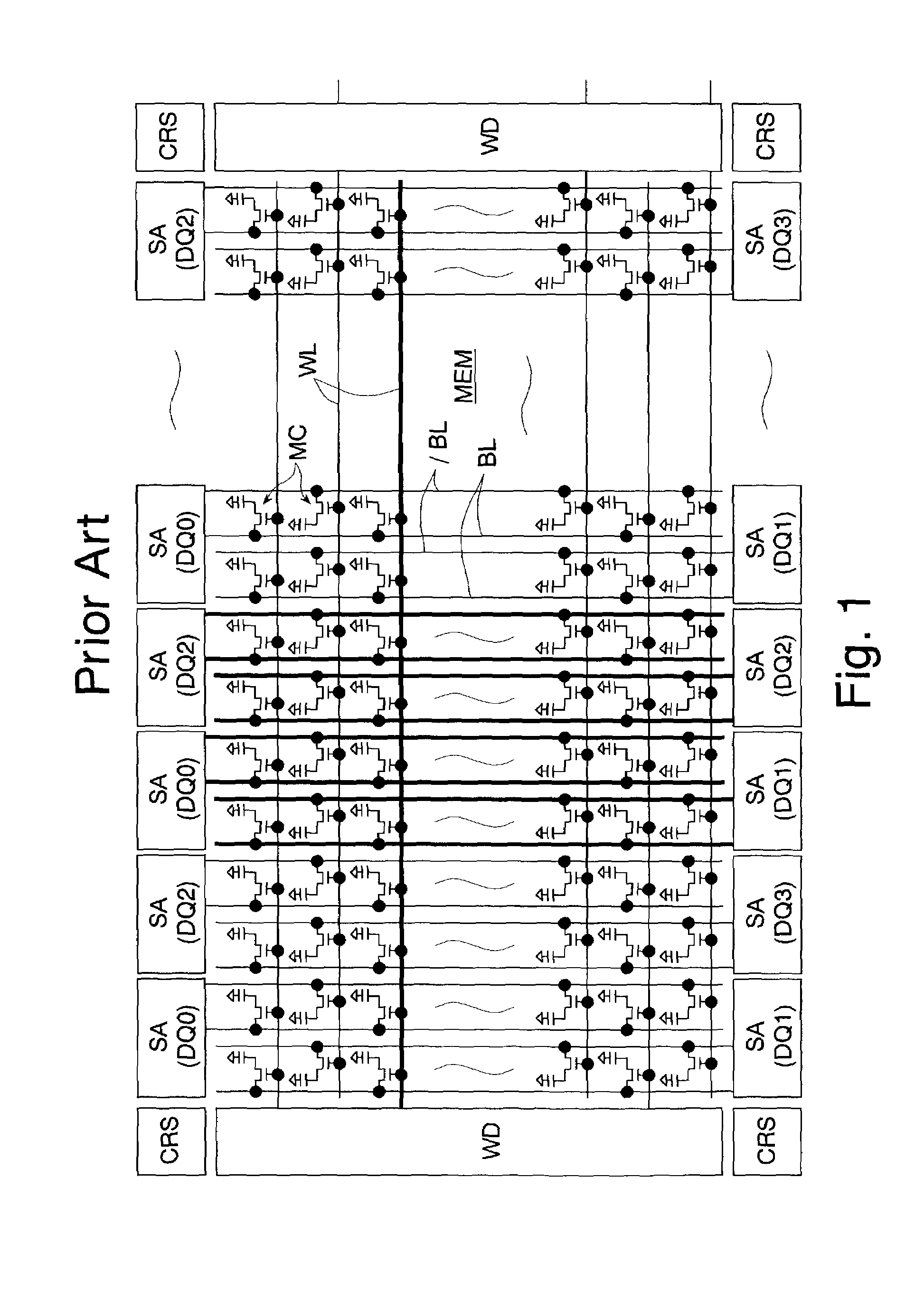 Semiconductor memory having dummy regions in memory cell array