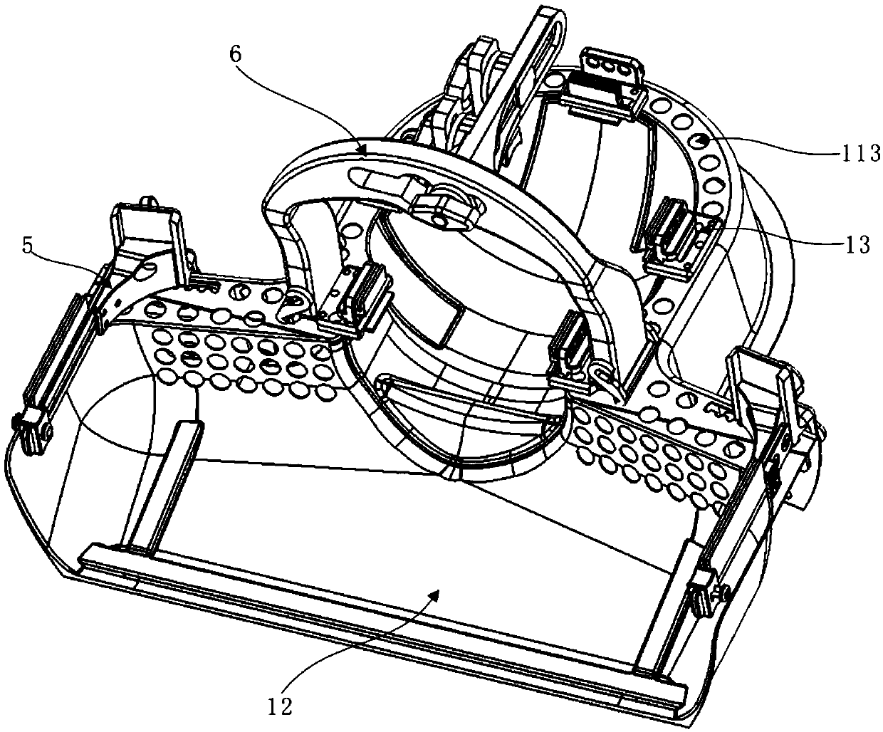 CT simulation-room head-neck fixing device