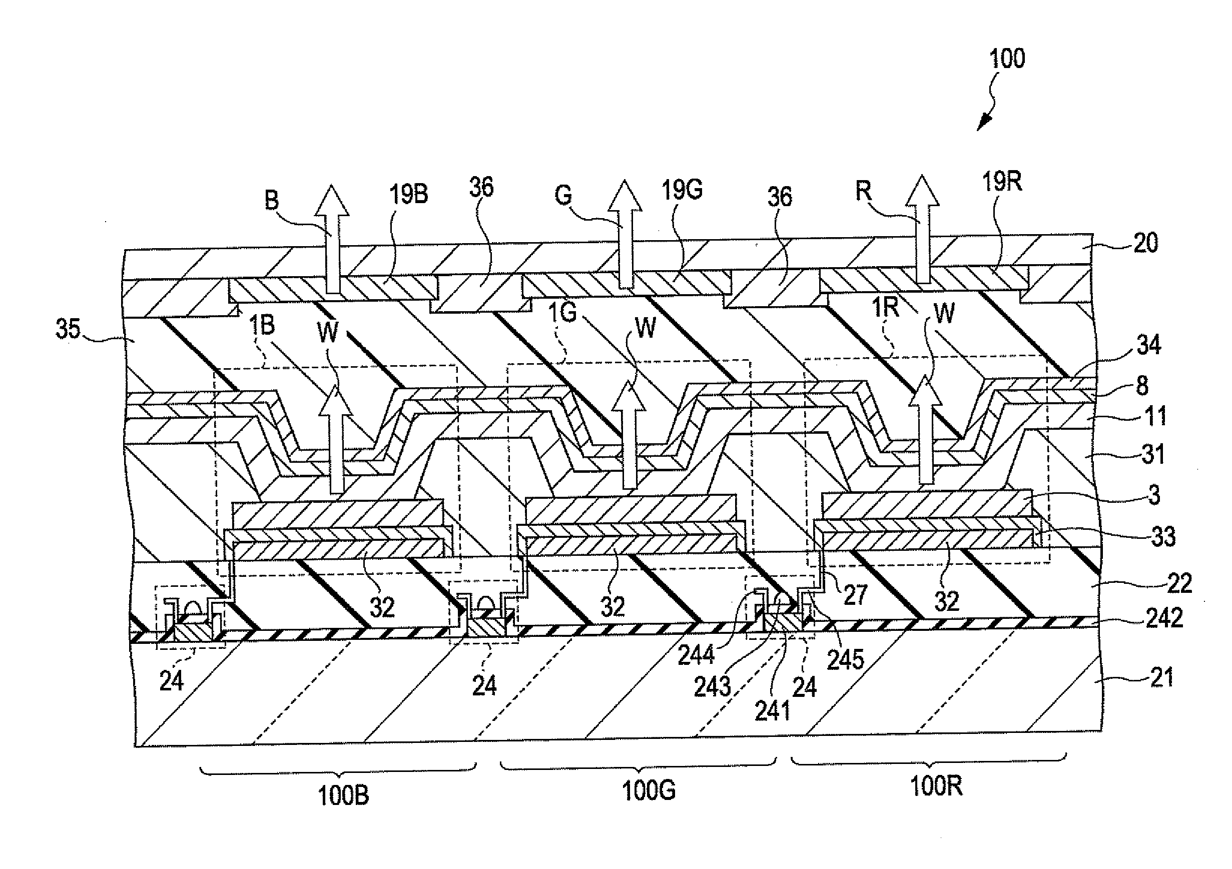 Light-emitting device, display device, and electronic apparatus