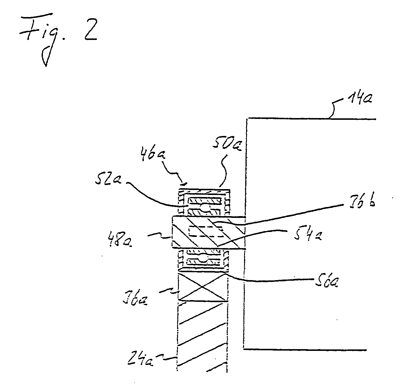 Device, method and arrangement for pressing two axis-parallel rollers approachable to one another in a device for producing and/or treating a web of material